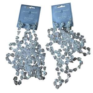Jaclyn JS Smith Beaded Garland (2) VTG Midnight Clear Sparkle‎ 8 FT Each NWT NEW